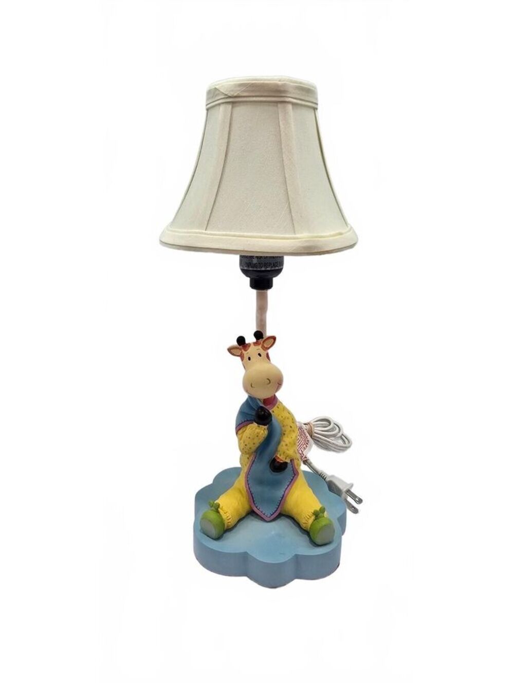 Children's Giraffe Table Lamp with Beige Shade